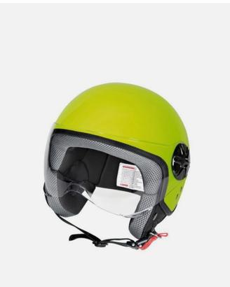 Casco jet giallo fluo, visiera trasparente taglia 