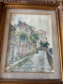 Acquerello. Borgo italiano, metà ’900