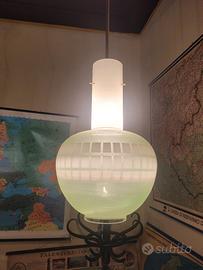 Lampada a sospensione vetro verde anni'60 
