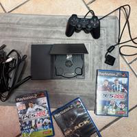 Playstation 2 con cavi e 3 videogiochi