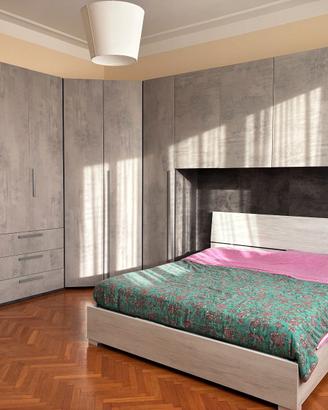 Camera da letto a ponte 6 ante battenti con angolo