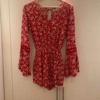 tuta abercrombie corta rossa bianca