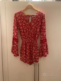 tuta abercrombie corta rossa bianca