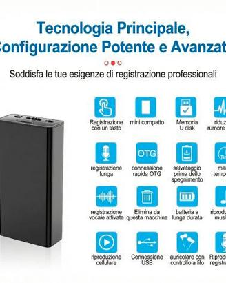 Registratore Vocale - 37 Giorni di Batteria