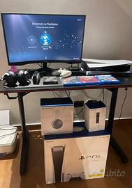 PlayStation 5, Monitor, Cuffie, SSD 1TB e giochi.