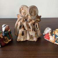 3 pezzi ceramiche Natalizie portacandele