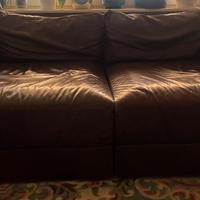 Divano ecopelle marrone