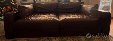 Divano ecopelle marrone