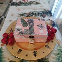  Scrigno rosa con fata decorato a mano 