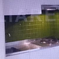 piano lavoro in acciaio con lavandino e piastra 