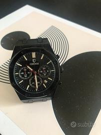Orologio uomo acciaio nero quadrante nero da 40mm