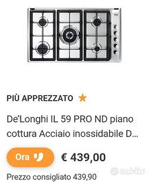 piano cottura de longhi 