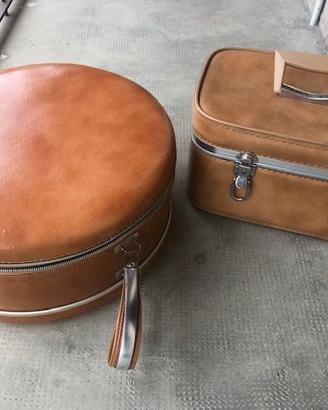 beauty e cappelliera vintage in pelle