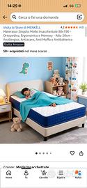 Materasso e Topper singolo 80x190 NUOVI