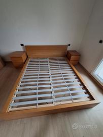 Letto matrimoniale e 2 comodini ikea