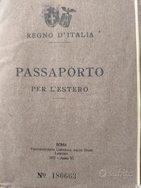 Passaporto Regno Italia 1927