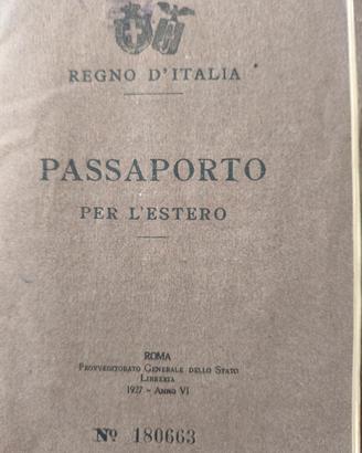 Passaporto Regno Italia 1927