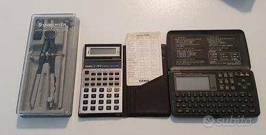 calcolatrici e compasso vintage 