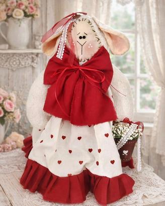 Pecorella fermaporta fatta a mano in  stile shabby