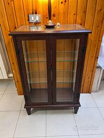Vetrinetta in legno con ante in vetro