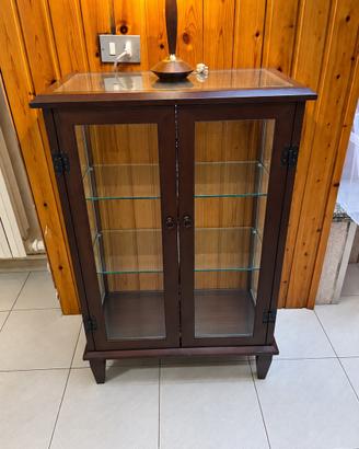 Vetrinetta in legno con ante in vetro