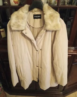 Giubbotto Donna Beige con Pelliccia