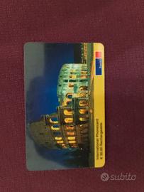 Rara scheda telefonica internazionale con Colosseo