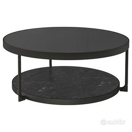Tavolino tondo basso nero per salotto,Ikea FROTORP
