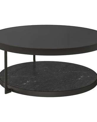 Tavolino tondo basso nero per salotto,Ikea FROTORP