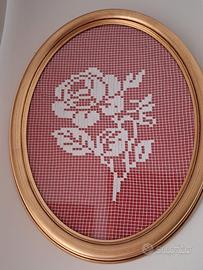 quadro ovale ricamato