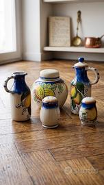 Set cucina vintage ceramica dipinta a mano 