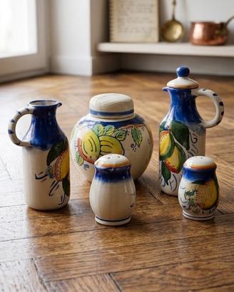 Set cucina vintage ceramica dipinta a mano 