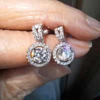 orecchini placcati oro kt.18 con moissanite 