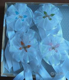 Set 4 coppie fiocchi fermatenda