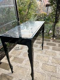 Consolle laccata con base marmo