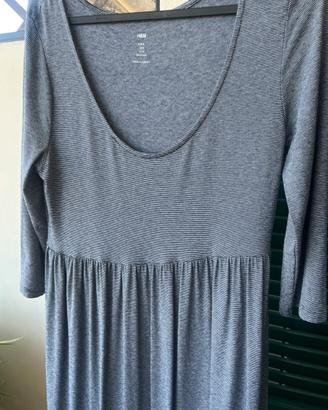 Abito a righine bianco/blu H&M