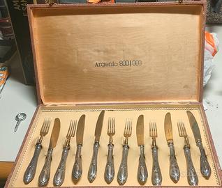 Set di posate vintage in argento .