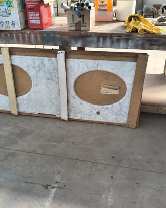 top marmo di Carrara per doppio lavabo