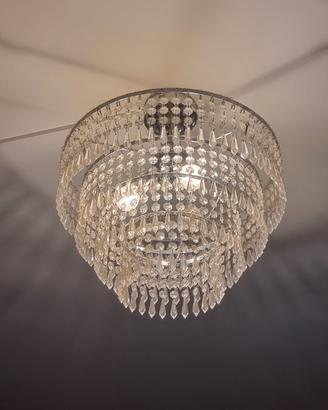 Lampadario con pendenti effetto cristallo