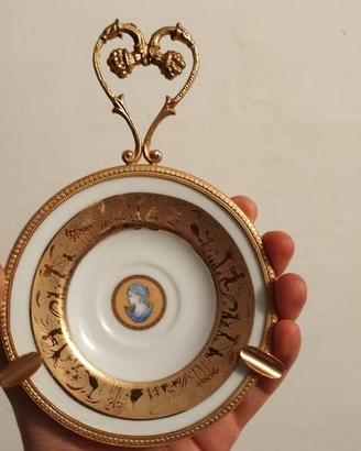 Posacenere Elegante Con Decorazione 24 KT Gold