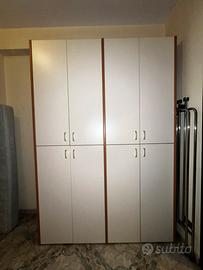 Armadio Modulare a 8 Ante bianco/legno