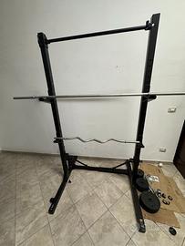Home Gym Completa: Rack + Panca 300kg + Bilancieri