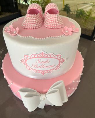 torta finta battesimo bambina