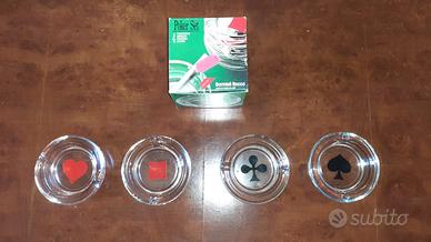 Set di 4 posacenere da poker