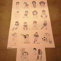 22 caricature calciatori Interlenghi '90 