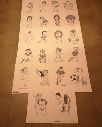 22 caricature calciatori Interlenghi '90 