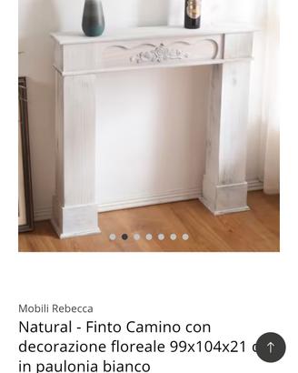 consolle bianca in legno finto camino 