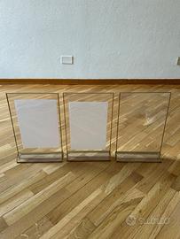 3 Cornici Dorate A4 porta menu foto insegne