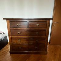 Cassettone / comò + 2 comodini in legno massiccio