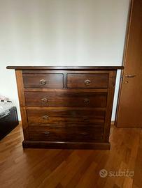 Cassettone / comò + 2 comodini in legno massiccio